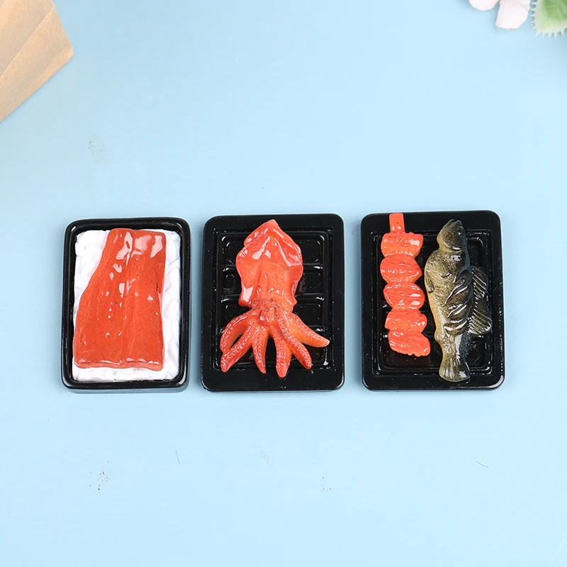 

Mini BBQ Pretend Play Food Toy Simulation Seafood Miniature For Doll House Kitchen Decoration Crafts Toys For Kids Toy Gift