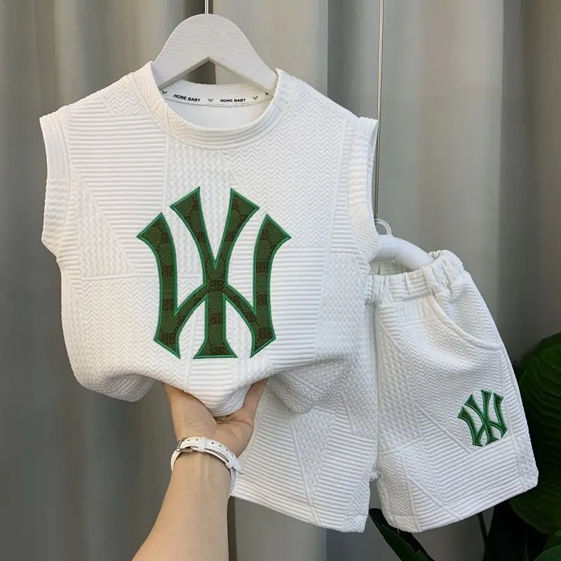 

Boys 2023 New Summer Vest+Pants 2pcs Suits 2 3 4 5 6 7 8 9 10 11 Years Boys Fashion Streetwear Top Clothes Set Children Clothing