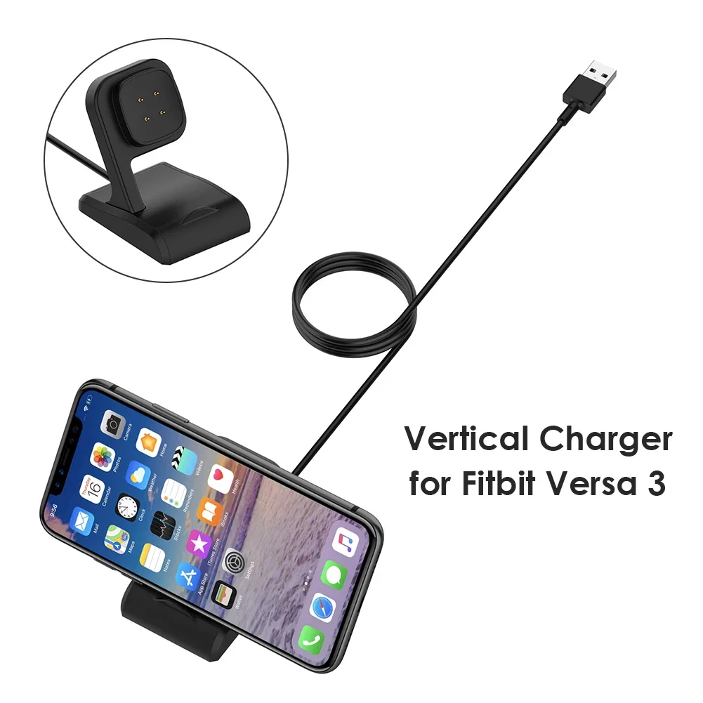 Фото USB-зарядное устройство для Fitbit Versa 3, 4, Fitbit Sense 1, 2, сменный зарядный кабель, док-станция, адаптер питания для умных часов №4