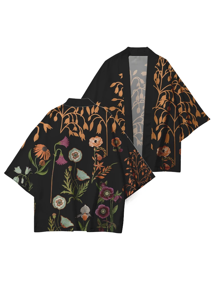Японское традиционное кимоно юката Самурай уникальный принт свободное для