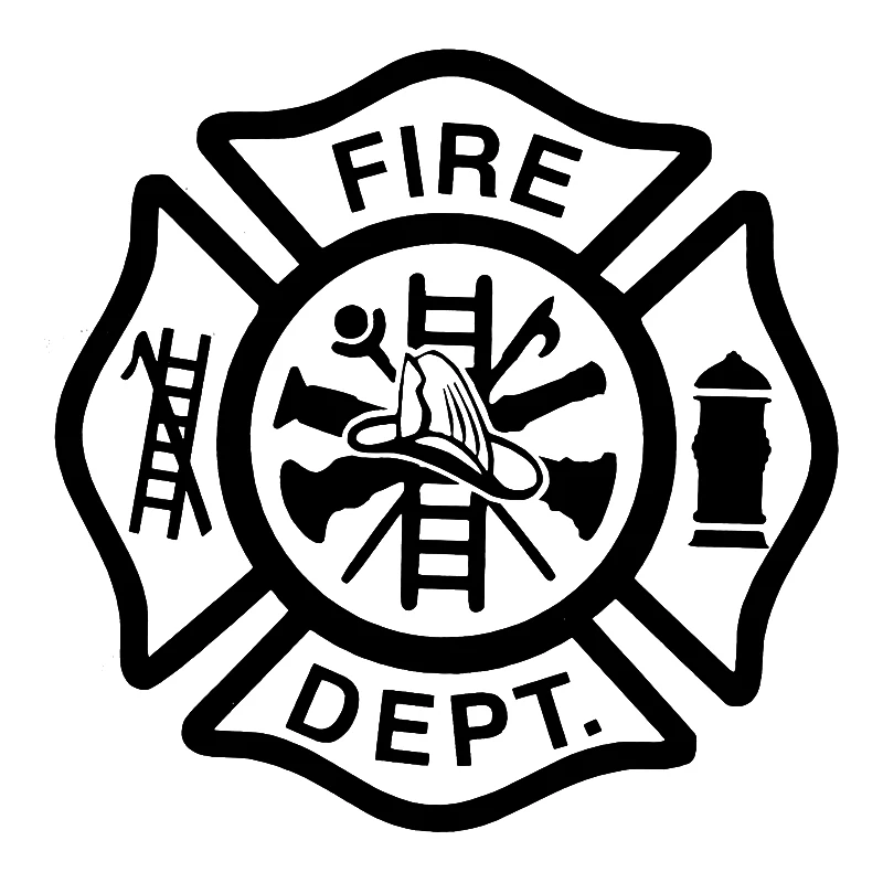 

CS-11820# Excellent Fire Department Maltese Cross Vinyl Decal Car Sticker Waterproof Auto Decors