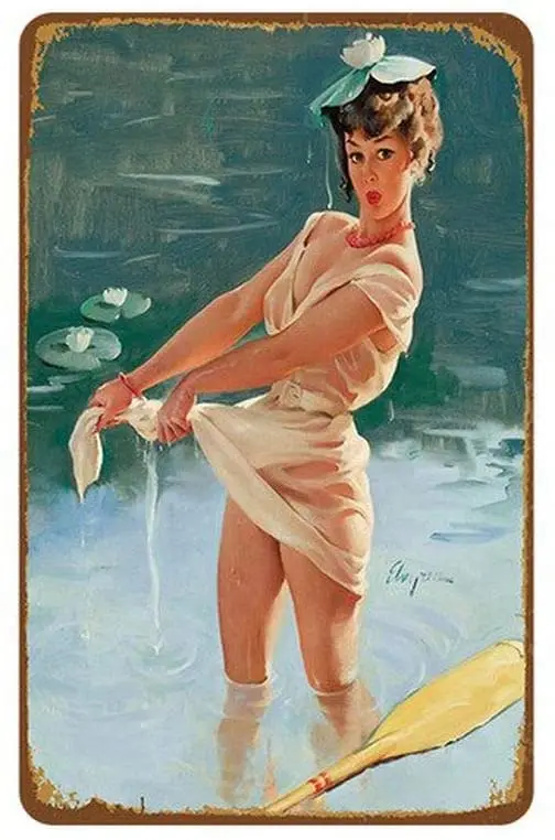 LAOJI DIBIOUR Sexy Lady Pin Up Girl Man пещера Vintage Оловянная металлическая табличка Pub Club Cafe Bar Home
