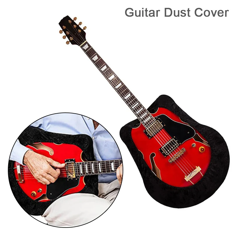 

Guitar Dust Cover Protector Black Universal Flannelette Body Protective Sleeve for Acoustic Classical Electric Guitar Bass