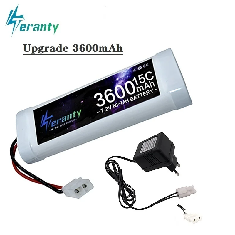 

7.2V 3600mAh Battery With Charger SC Ni-MH For RC Toys Tank Car Airplane Helicopter Tamiya Connectors 7.2V Battery High Power