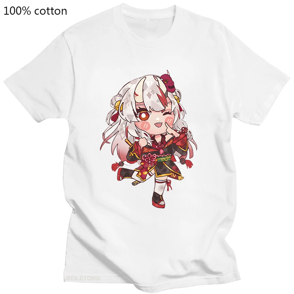 

Nakiri Ayame Vtuber Hololive T shirts Kawaii Cartoon Print Tshirts Short Sleeve Casual Harajuku 100% Cotton Top Summer Aesthetic