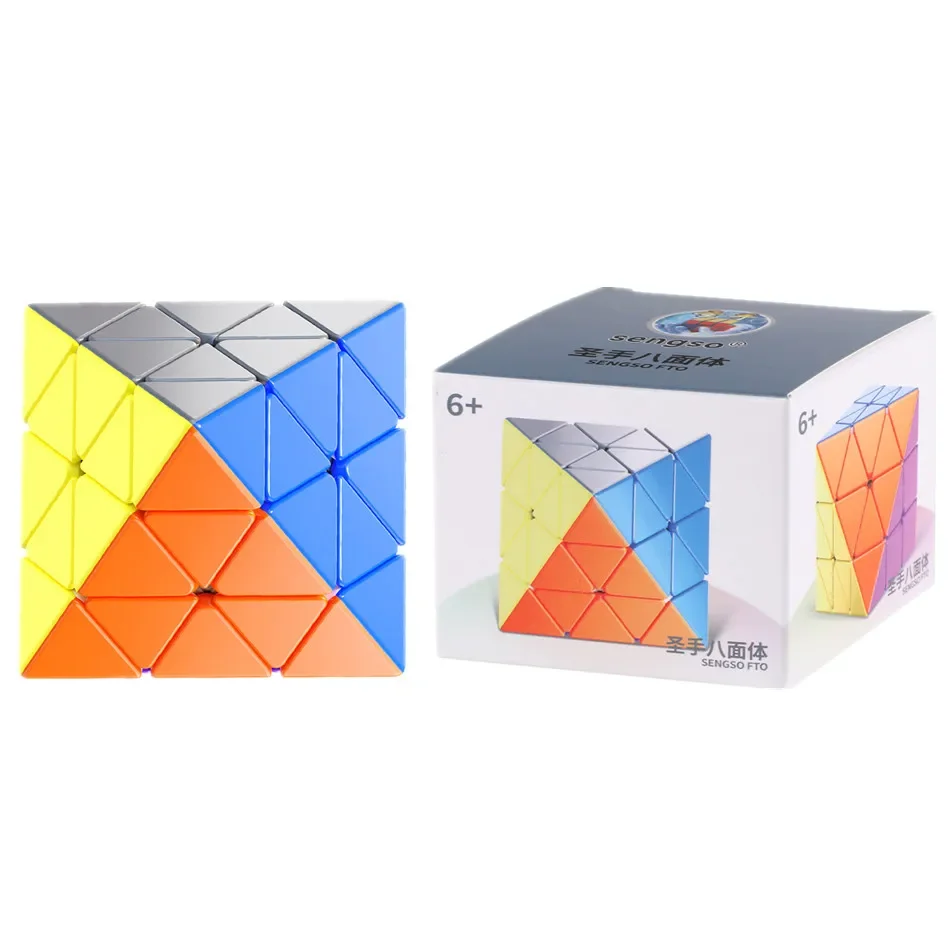 Фото [JudyCube] Sengso FTO Вращающийся восьмигранный магнитный куб 3x3 Shengshou 2x2 FTO Профессиональная головоломка специальной формы Cubo Magico №3