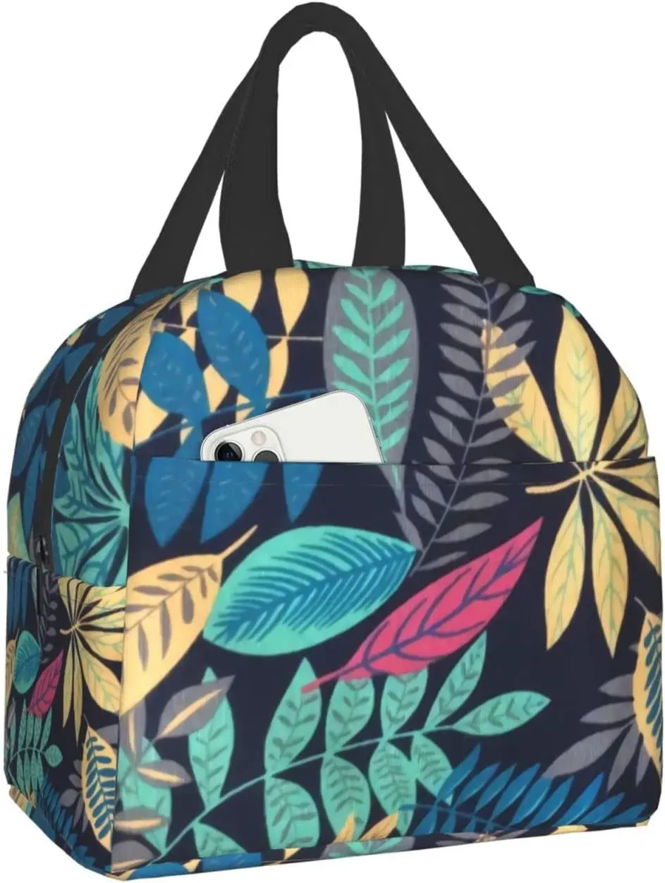 

Stylish Aesthetic Plant Lunch Bag Box, Reusable Modern Cute Personalized Insulated Lunch Bag for Work Picnic