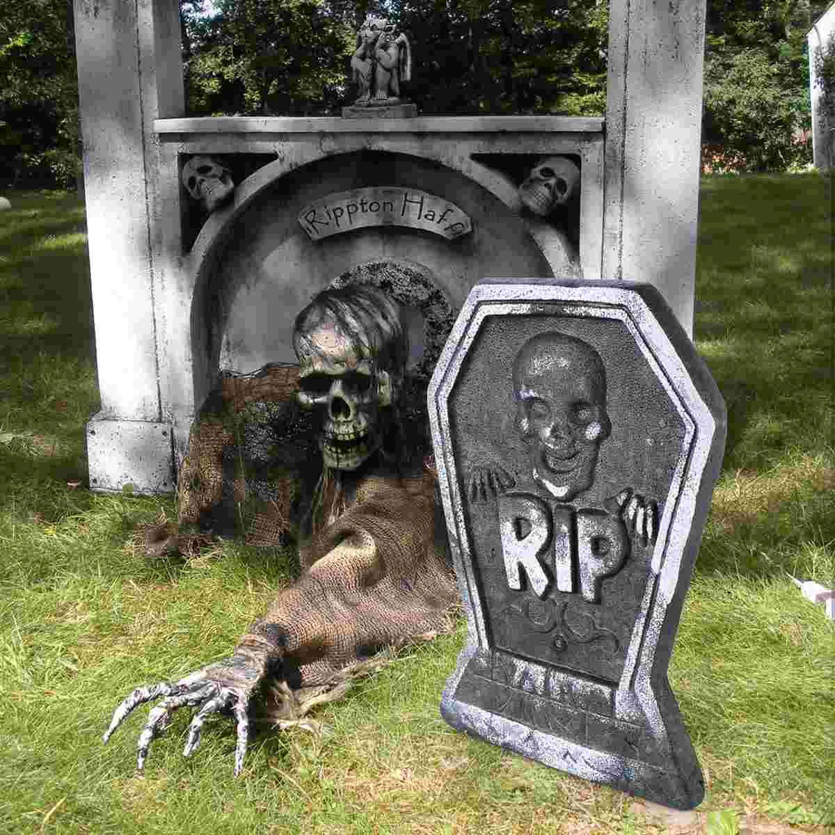 

Sign Decor Yard Tombstone Stake Warning Graveyard Scary Stakes Novelty Creepy Lawn Outdoor Gravestone Tombstones Party