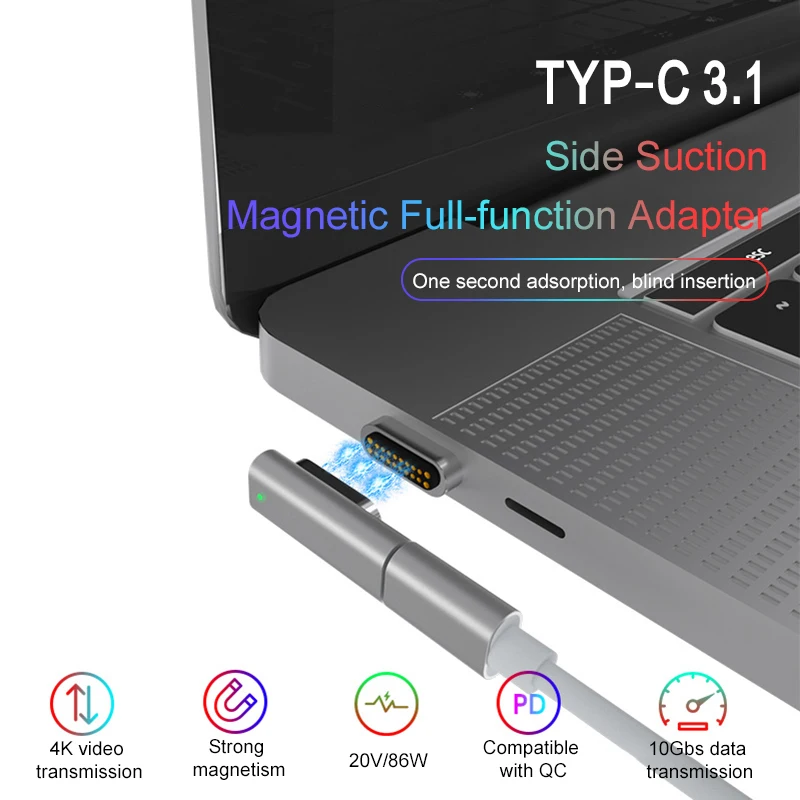 

10gb/s Computer Adapter Read U-disk Cell Phone Adapter Charger For Laptop Type-c Magnetic Adapter Dedicated Full-featured