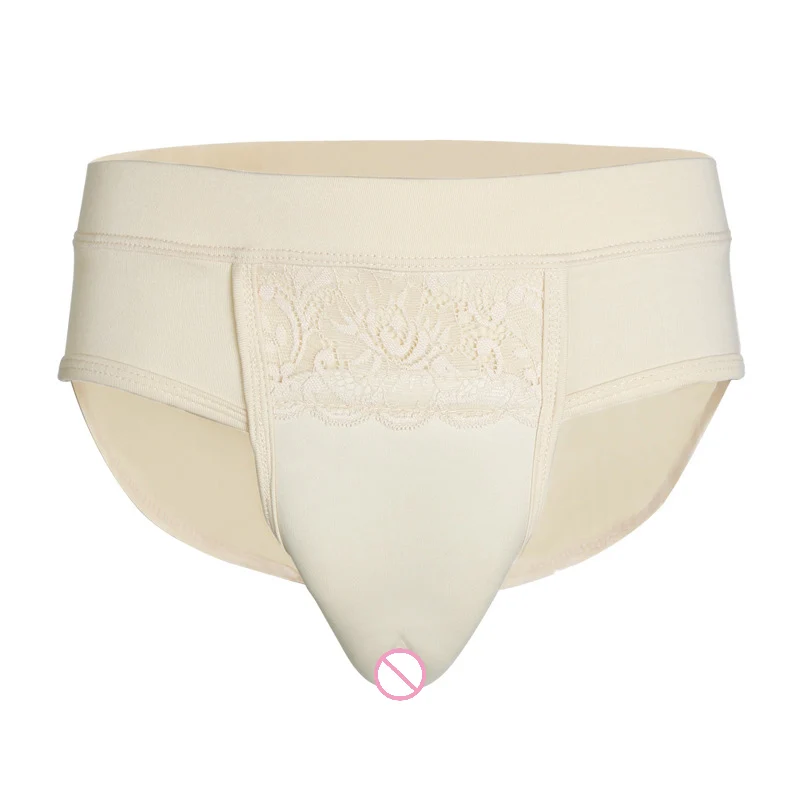 

Control JJ Crossdresser Pants Lace Beige Black Color Underwear Drag Queen Shemale Gaff Panties Man Transgender Briefs