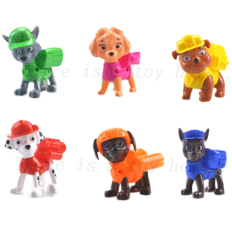 Купи 6pcs/set Paw Patrol Toy Set Unit Rescue Puppy Dog Cake Decoration 6cm Mini Action Figures Toys for Boys Children's Birthday Gift за 169 рублей в магазине AliExpress