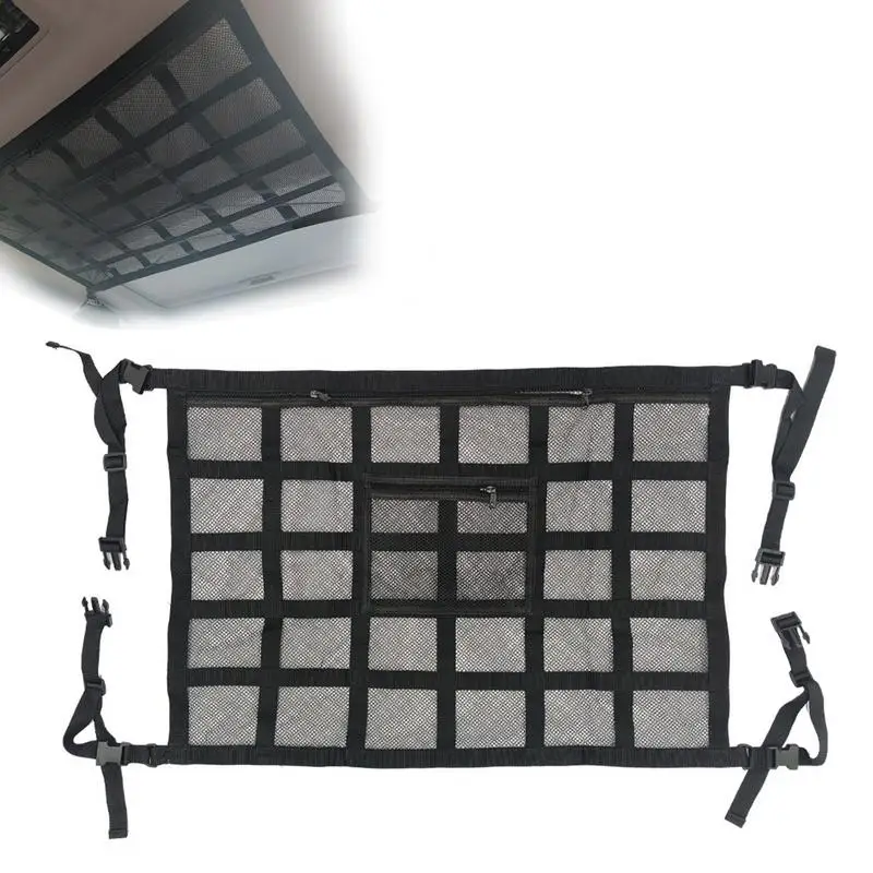 

Large Car Ceiling Cargo Net Storage Net For Car Ceiling Cargo Net Pocket Mesh Car Roof Organizer For SUV Long Trip Camping