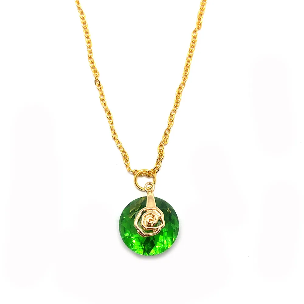 

Exquisite Natural Stone Round Faceted Crystal Pendant 13mm DIY Handmade Jewelry Gem Jewelry Necklace Charm Fashion Jewelry