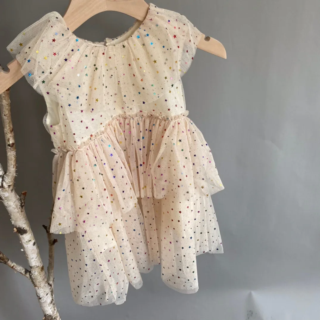 

2022 spring and summer ks star moon sweet princess birthday festival gauze skirt sleeveless dress