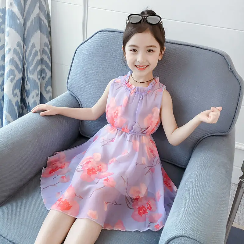 Girls Dresses for School 2023 New Children Floral Vest Dress Casual Elegant Princess Party Dress Girl Clothes 2 To 12Y Ball Gown