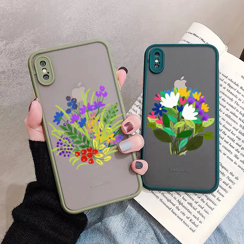 Чехол для телефона векторный с цветами iphone X XR XS Max 11 12 13 mini Pro 7 8 plus SE 2020 жесткие