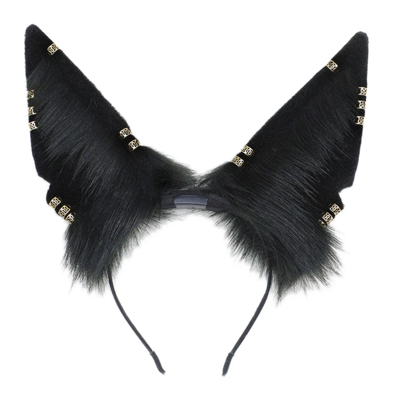 

HXBA Furry Foxes Ears Hair Accessories Plush Kitten Ear Long Fur Animal Role Playing