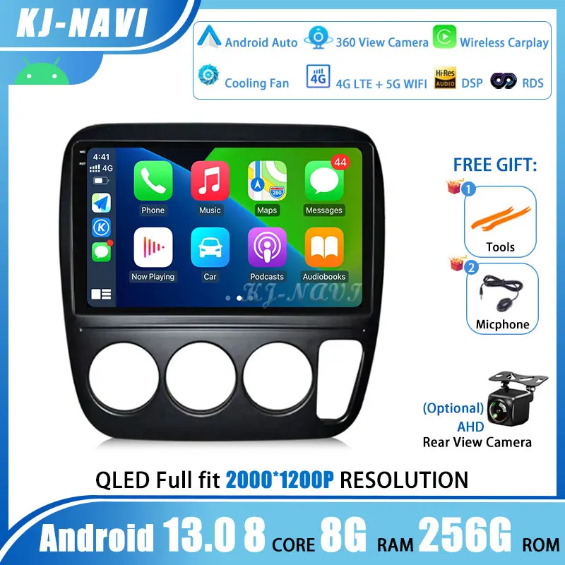 

9 ''Android 13 для Honda CR-V CRV 1995 - 2001 правосторонний автомобильный радиоприемник, мультимедийный видеоплеер, навигация GPS No 2Din DSP DVD