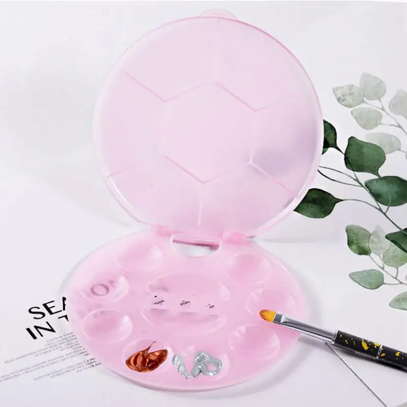 

1Pc Pink Nail Art Color Palette Acrylic UV Gel Polish Holder Drawing Paint Dish Glue DIY Display Container Tool Manicure