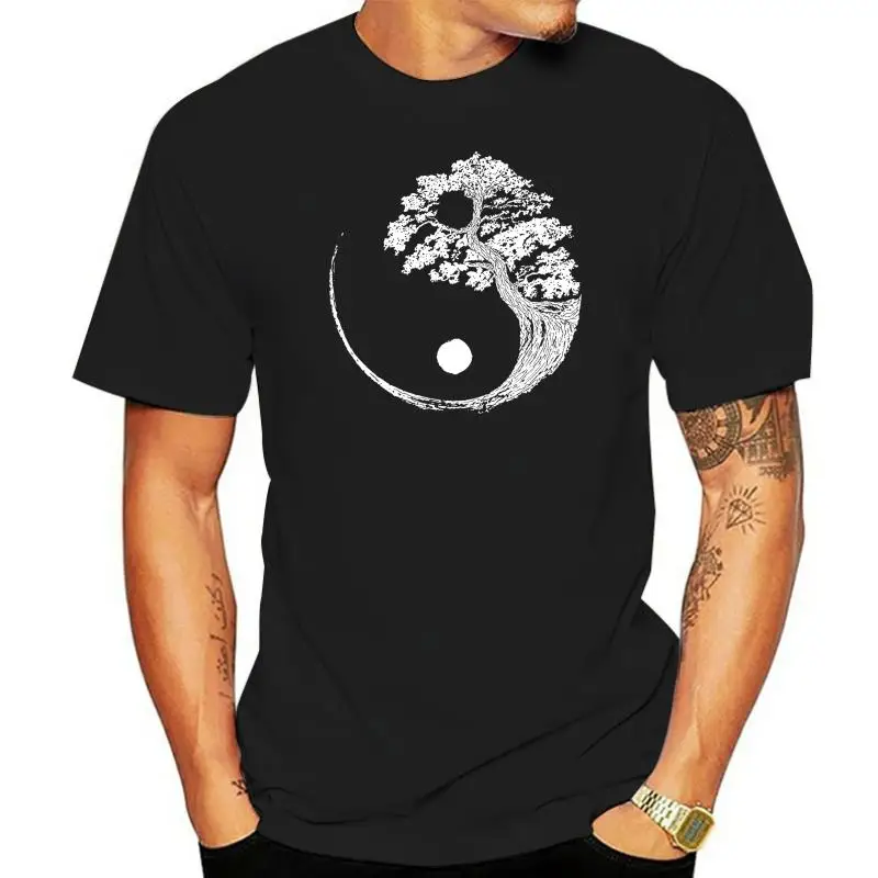 

Лидер продаж, повседневная хлопковая одежда Bonsai Tree японский буддист Zen, топы с коротким рукавом и круглым вырезом