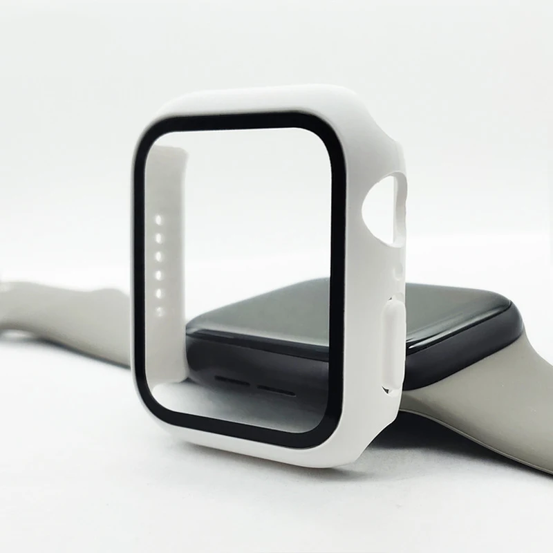 Стекло + чехол для Apple Watch Серия 6 5 4 3 2 1 SE 44 мм 40 iWatch 42 38 защита экрана бампера