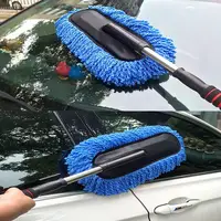 Car Retractable Microfiber Brush Wash Cleaning Brush Duster Dust Removal Wax Mop Car Detailing Cleaning Dusting Tool