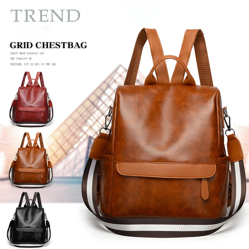 Женский рюкзак-кошелек кожаный противоугонный большой модельер дорожная сумка