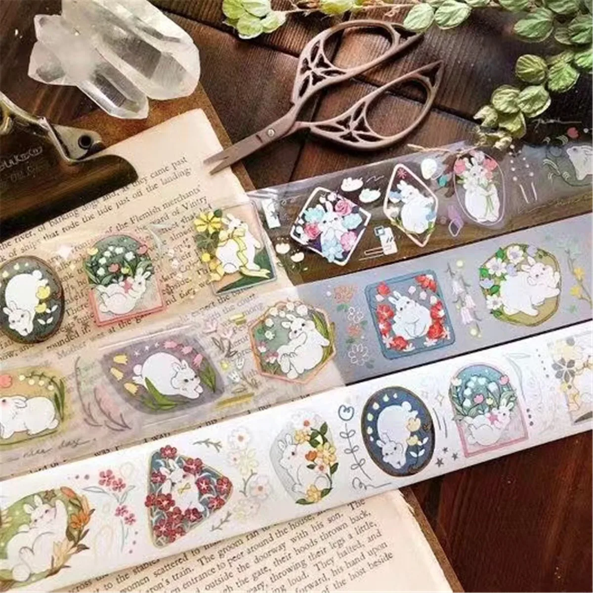 

Милый теплый Цветочный Кролик васи лента для фотографирования DIY Скрапбукинг план декоративная наклейка