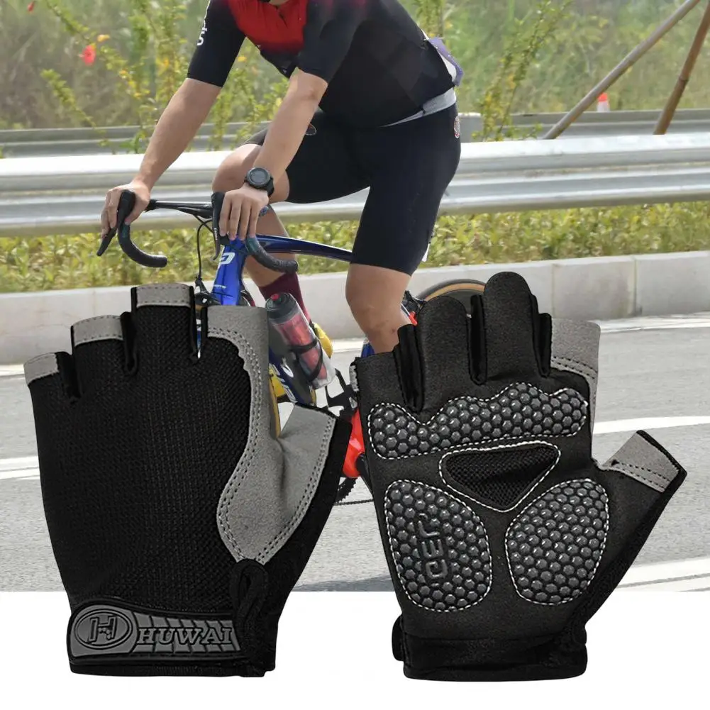 

1 Pair Non-slip Men Women Palm Protection Anti Skid Moisture Absorption Fitness Gloves Cycling Gloves for Exercise