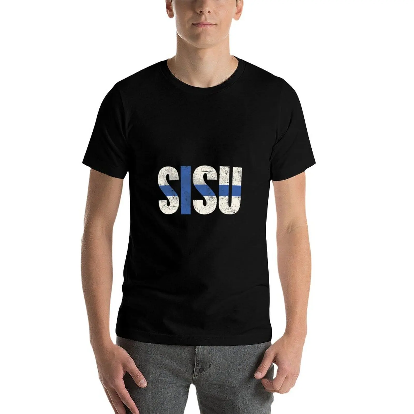 Фото Футболка Sisu с винтажным принтом флагов Финляндии, повседневная футболка с узором, футболка с принтом 