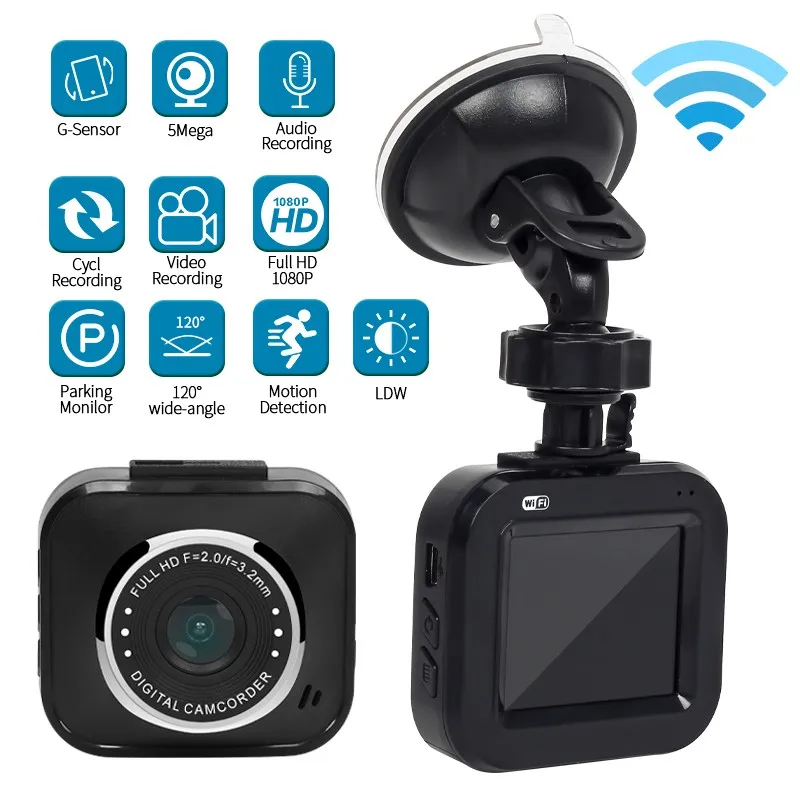 

Видеорегистратор автомобильный, Wi-Fi, Full HD, 1080P