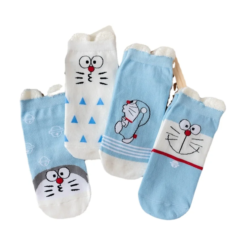 

Hello Kitty Doraemon Cartoon Socks Children's Cute Stereoscopic Ears Cotton Women's Boat Socks Women's Shallow Mouth Socks