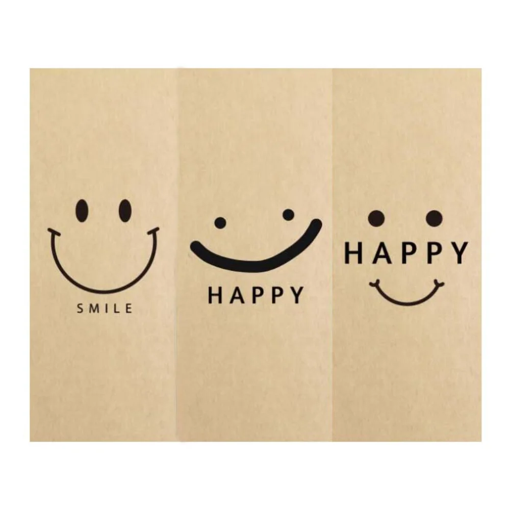 

30PCS /10sheet Kraft paper Cute thank you stickers Smile Face Packaging Stickers for Small Business Gift Decorate Supplies