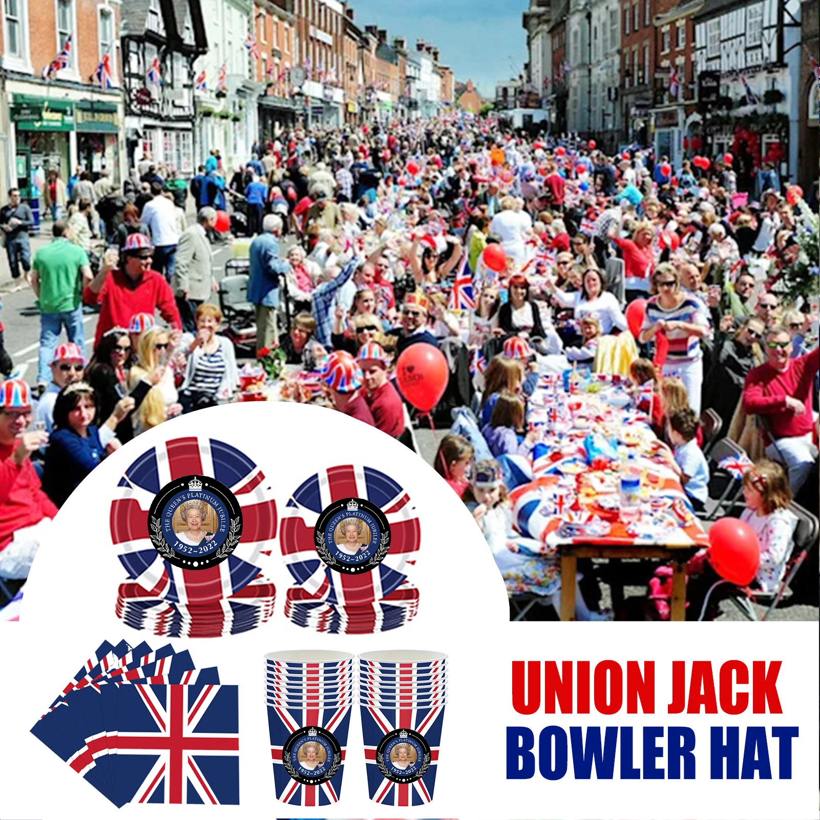 

Party Tableware Set UK Flag British Banner Fabric Flag Decoration For Birthday Wedding Party National Day Celebration Decor