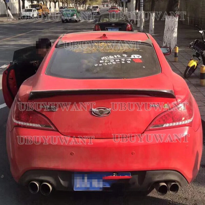 

Воздушный черный Задний спойлер из углеродного волокна для Hyundai Tiburon Genesis Coupe 2009-2012, аксессуары для украшения автомобильного хвоста