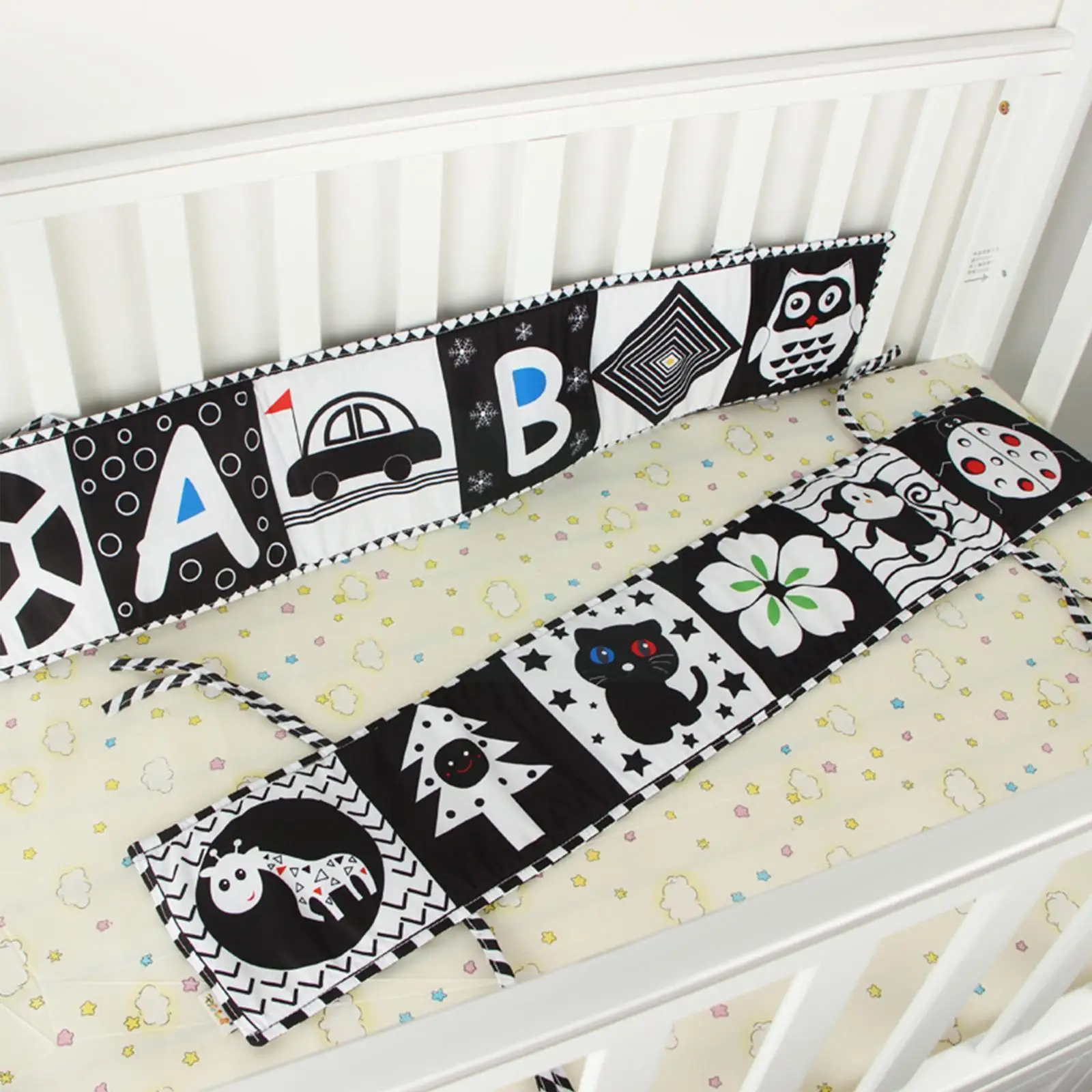 

Baby Cloth Book Black And White Books Crib Bumper Quiet Book Infant Book Sensory Educational Toys For Babies K6o9