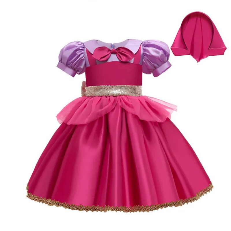 

2020 Autumn New Children's Dress Short Sleeve V-Neck Cake Princess Dress Christmas Evening Dress Kids Dress 3-10 Years Old