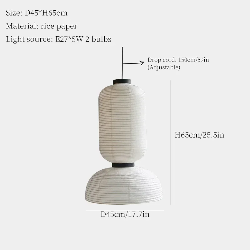 Подвесной светильник YANKE из рисовой бумаги