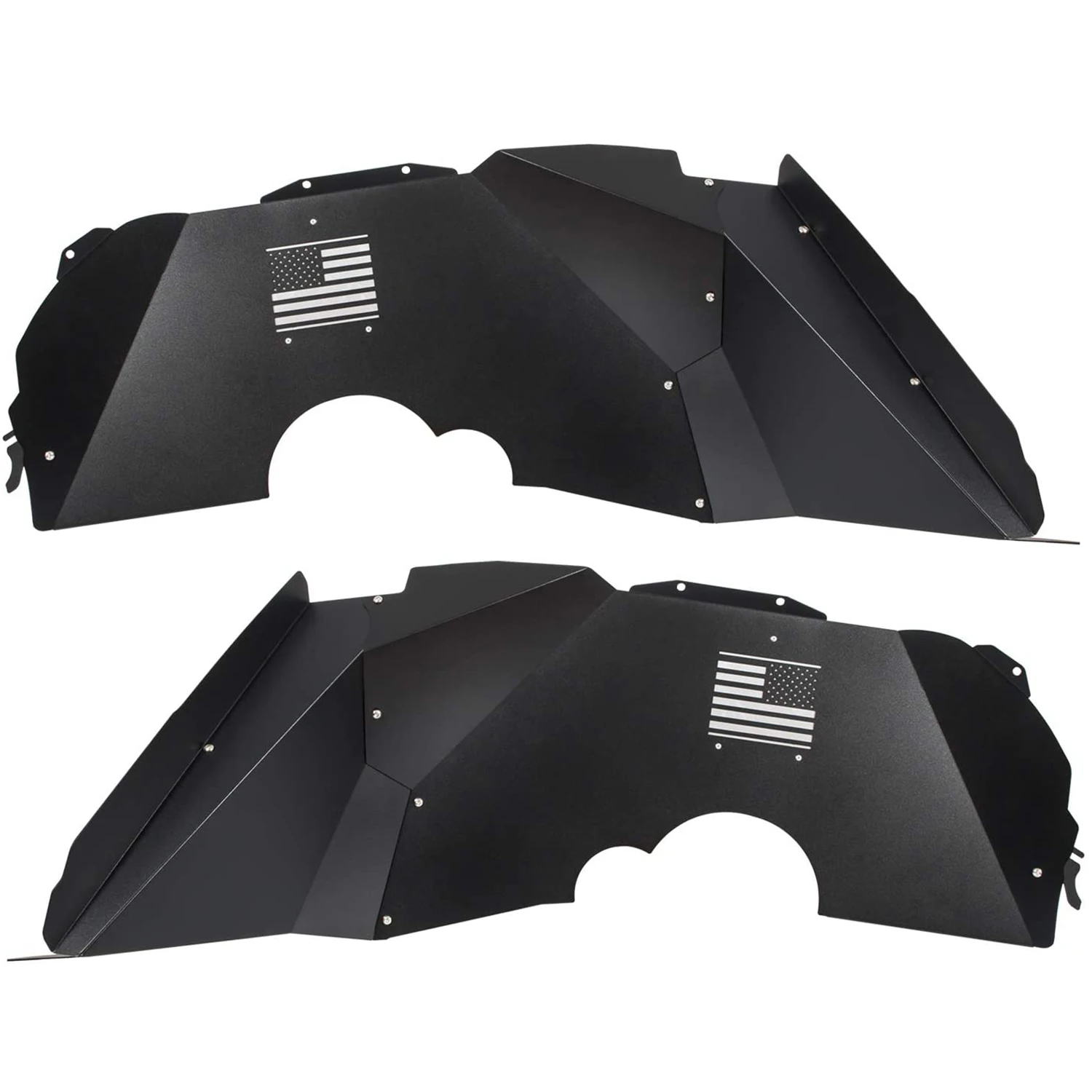

Chuang Qian Flag Logo Lightweight Aluminum Black for Jeep Wrangler Front Inner Fender Liners 2018-2020 2 & 4 Door JL 4WD US