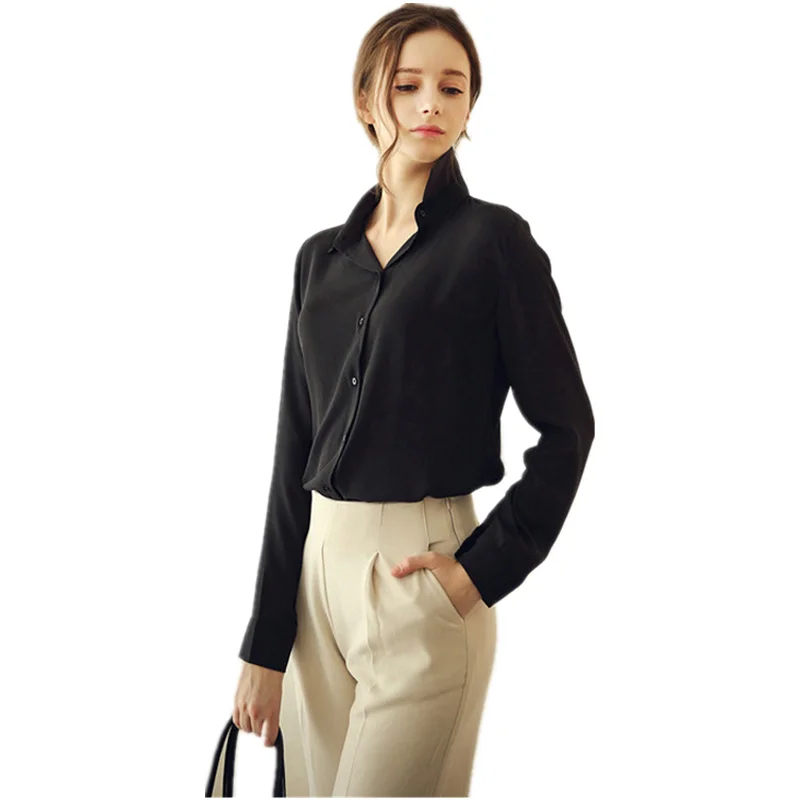 

Womens Blouses Plus-size S-XXL 2022 New 5 Colors Tops Fashion Loose Summer Spring Chiffon Clothing Lady OL Blouse AU0047
