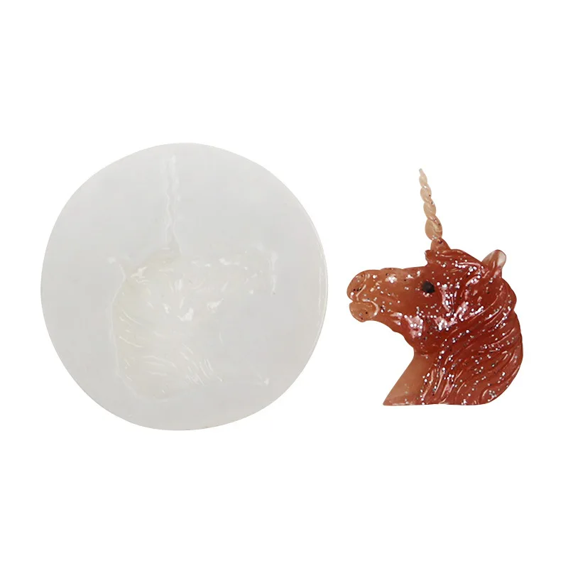 Силиконовая форма в виде головы единорога лошади для помадки шоколада выпечки