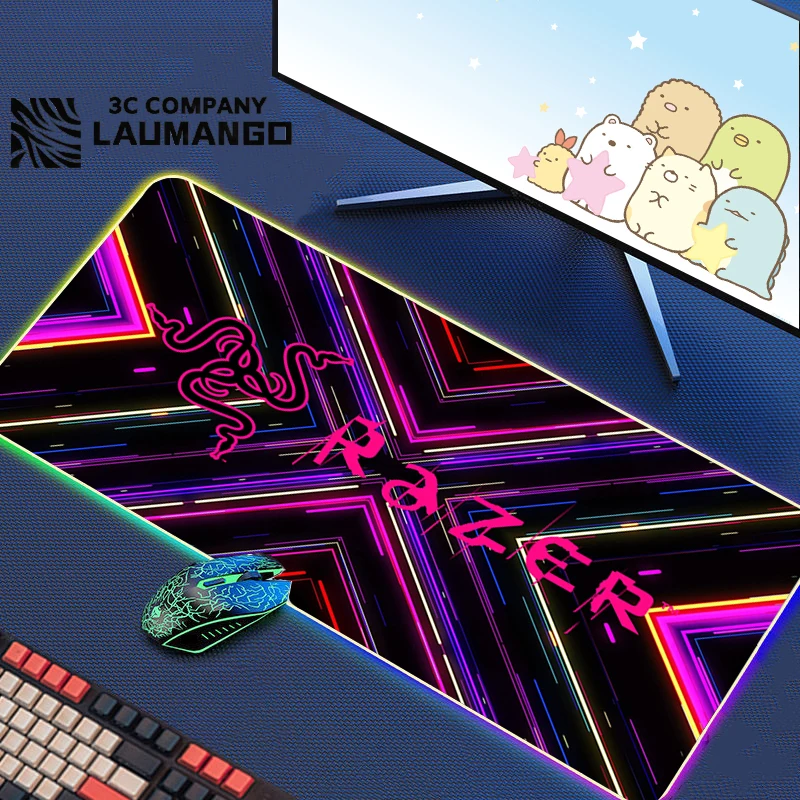 

Rgb Mouse Pad Keyboard Pads Razer Gamer Anime Mats Xxl Gaming Pc Cabinet Mousepad Extended Large Desk Accessories Mouse Mat Mice