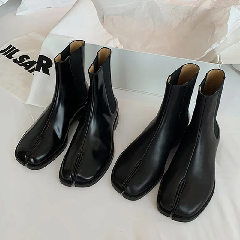

Autumn and Winter British Style Horseshoe Short Boots Mid-tube Stretch High-end Chelsea Boots Women's Matte Leather Boots