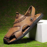 new summer genuine leather men sandals fashion roman sandals handmade men casual shoes platform outdoor mens beach sandals