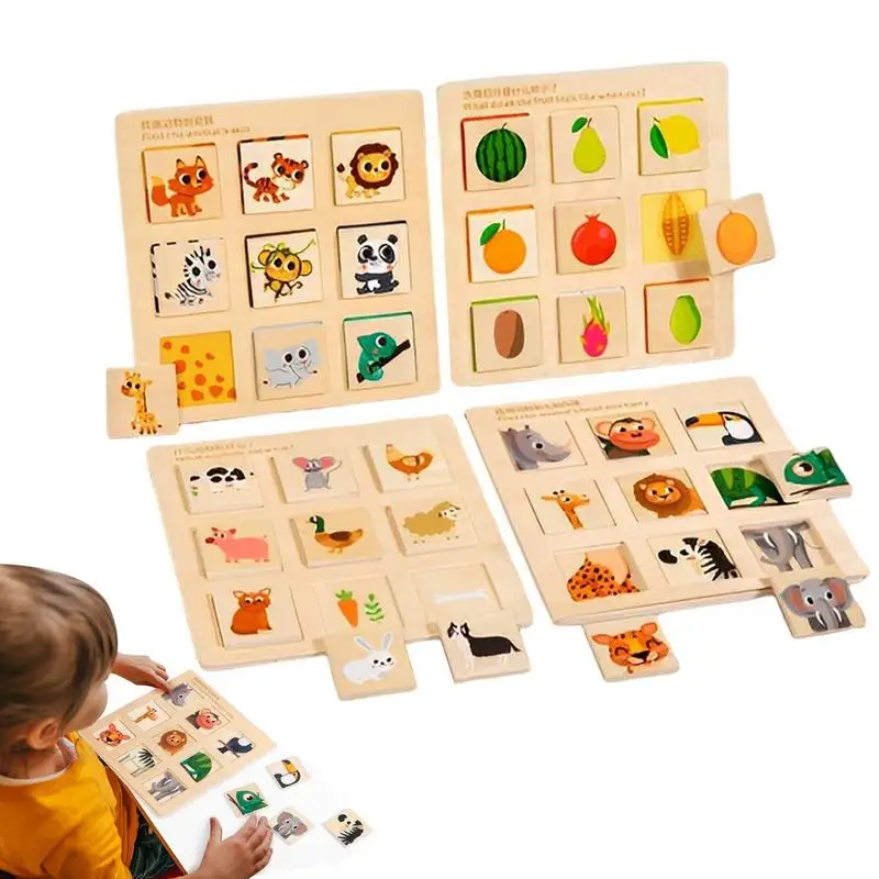 

Matching Games For Kids Wooden Learning Puzzles Toy For Toddler Fruit And Animal Matching Puzzle Toys Board Gift For Toddler