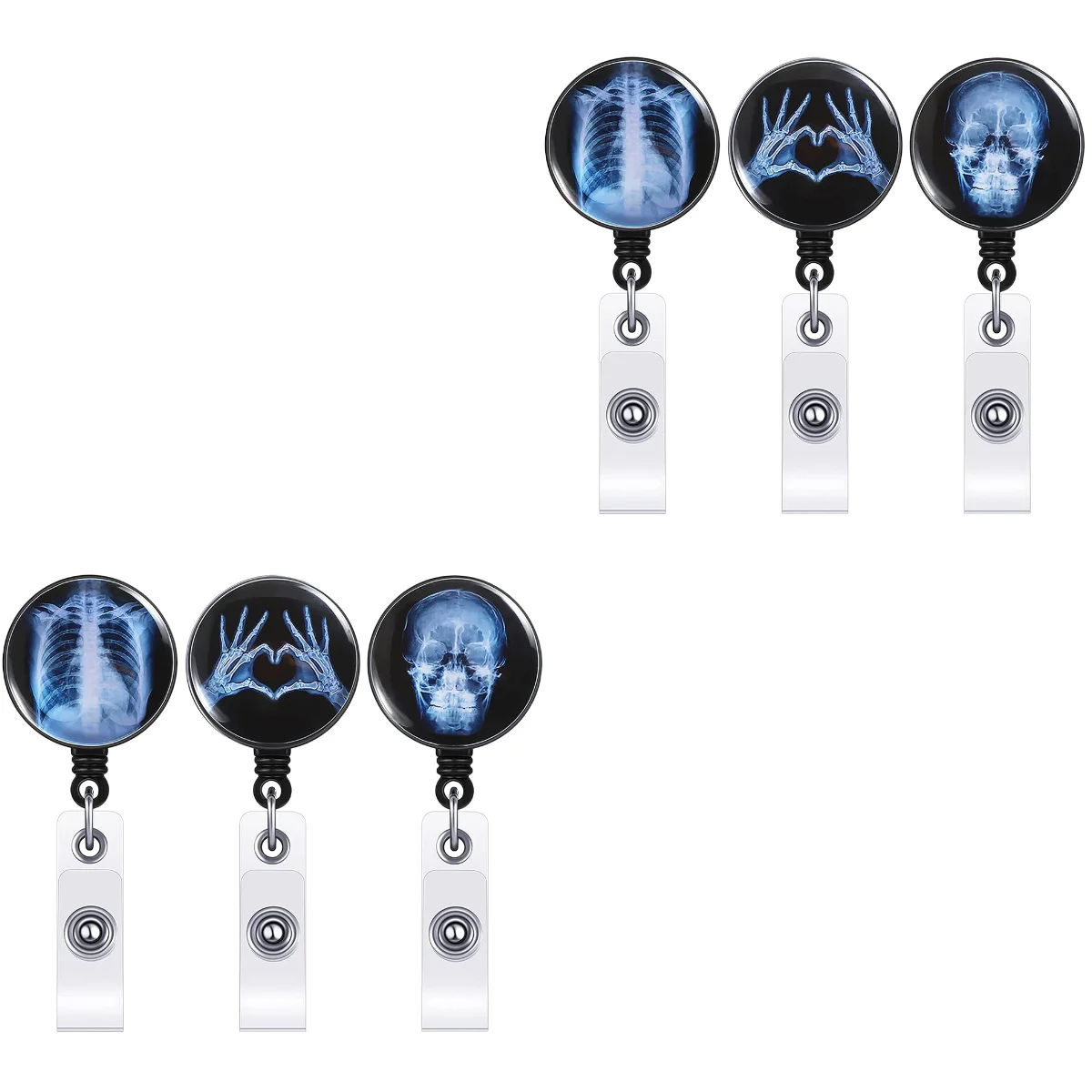 

6 Pcs Name Badge Retractable Reel Easy Buckle Radiology Gifts Nurse Clip Holder Key Card
