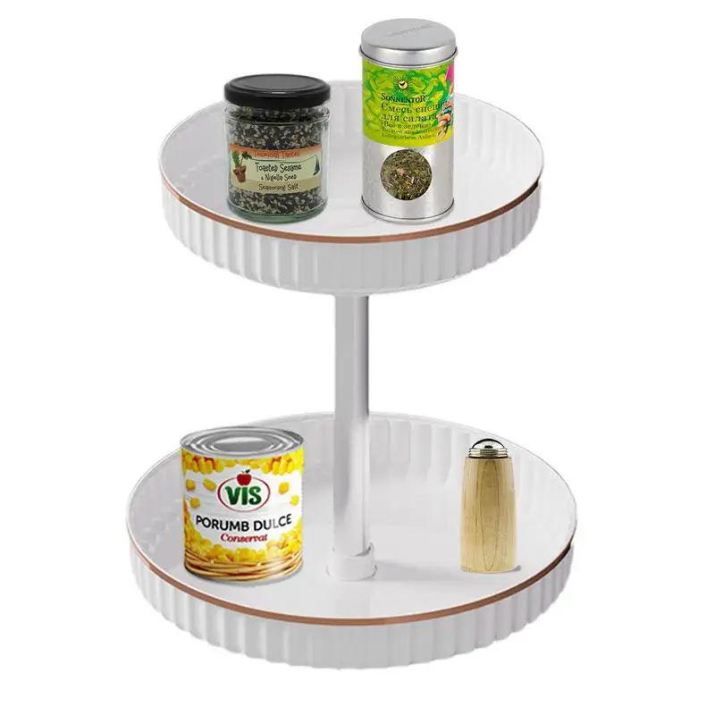

Kitchen Turntable Organizer 360 Degrees 2 Layers Turntable Sauce Organizer Home Restaurant Food Organizer For Spice Sorting