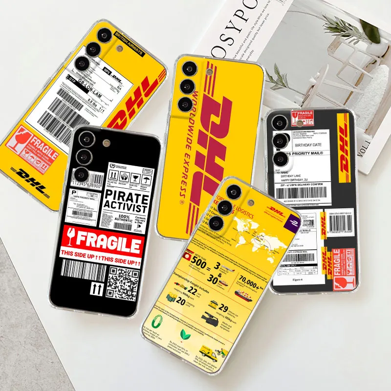 Модный мягкий прозрачный чехол DHL Express для Samsung Galaxy S23 Plus S21 FE Note 20 Ultra S20 S10