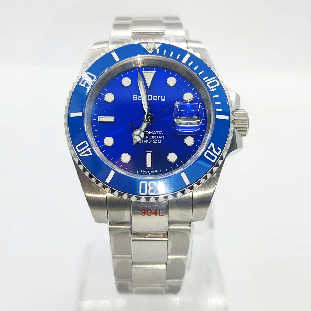 

40mm Mens Watch, Automatic Stainless Steel and Sapphire Mirror, AAA+ Fashion Business Wristwatches