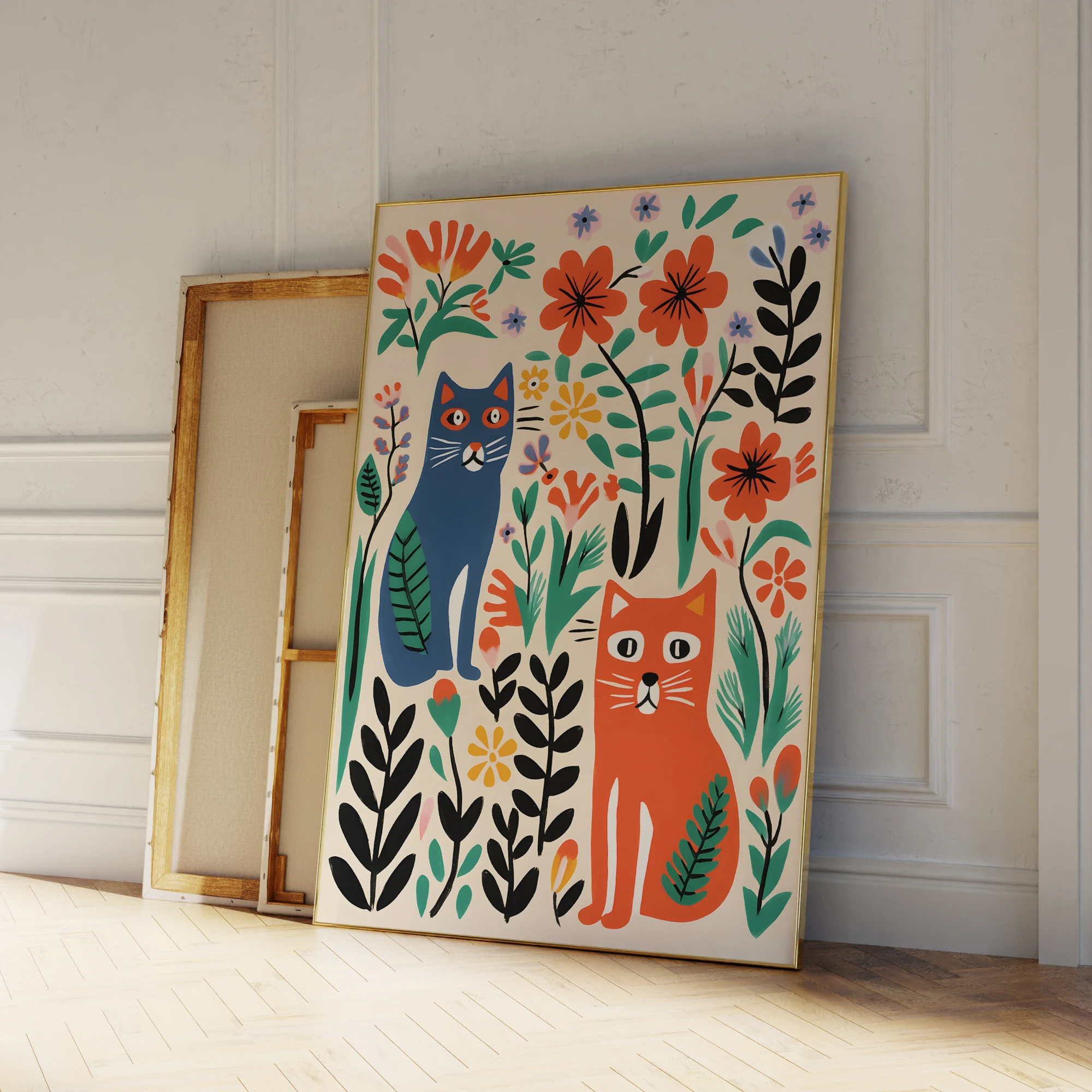 

Настенный принт с мультяшным котом на холсте